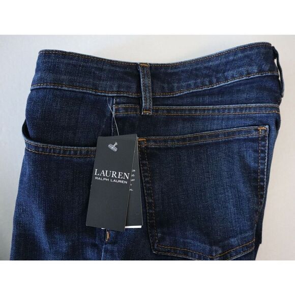 Lauren Ralph Lauren Women Sz 2 Dk Blue Super Stretch Premier Straight Jeans - Picture 10 of 13